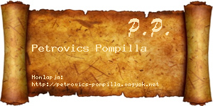 Petrovics Pompilla névjegykártya